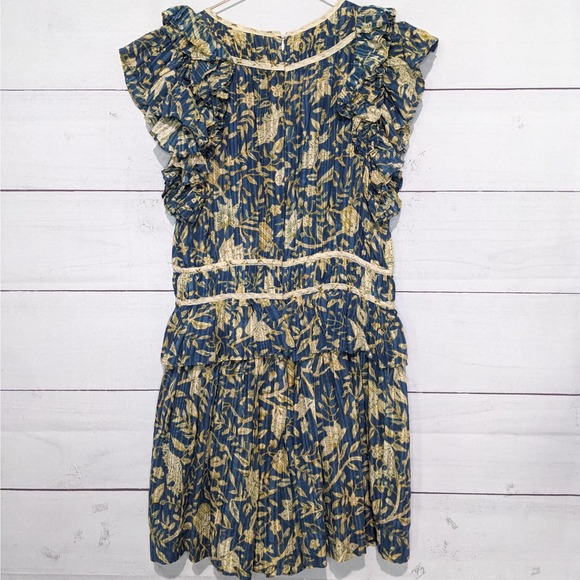 Ulla Johnson Endah Cotton Floral Print Ruffle Playsuit Romper Women's Size 6 - Picture 7 of 16